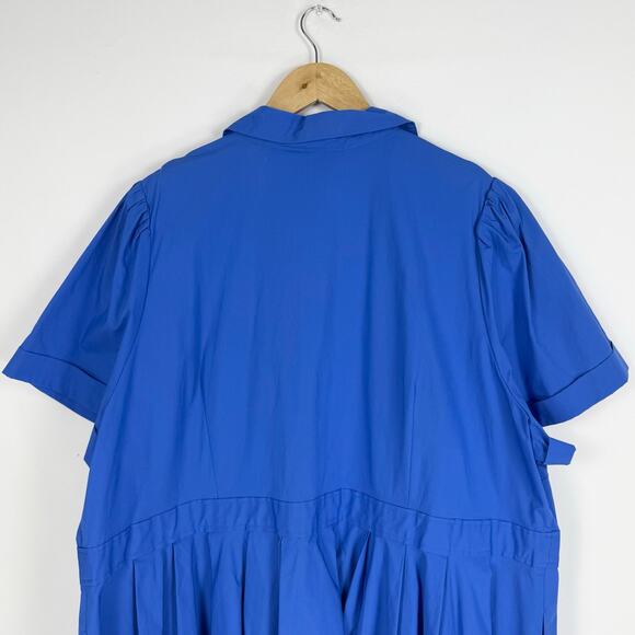 Blue Button-Up Midi Dress - Picture 8 of 15